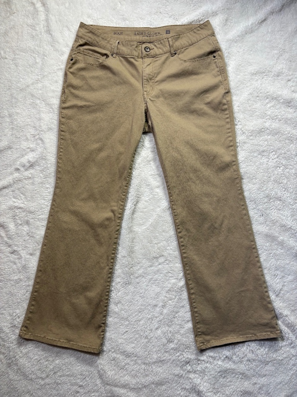 Faded Glory Womens Khaki Bootcut Jeans 16P